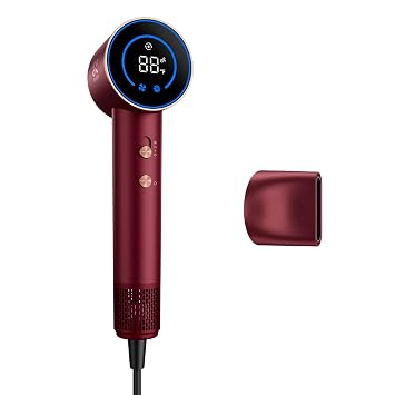 Fanttik Solo SonicDry H10 APEX 80% Faster Drying with 110,000 RPM Brushless Motor Hair Dryer, 56dB Low-Noise, 0.74lb Ultra-Light Blow Dryer, Ionic Tech for Travel, Home, Salon - Red