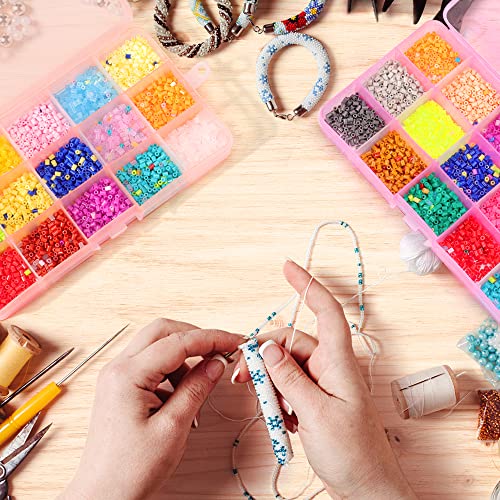 Opret Jewelry Organizer(4 Pack), Small Plastic Jewelry Box(15 Grids) With Movable Dividers Earring Storage Containers, Size 6.9×3.9×0.9In #TOP6