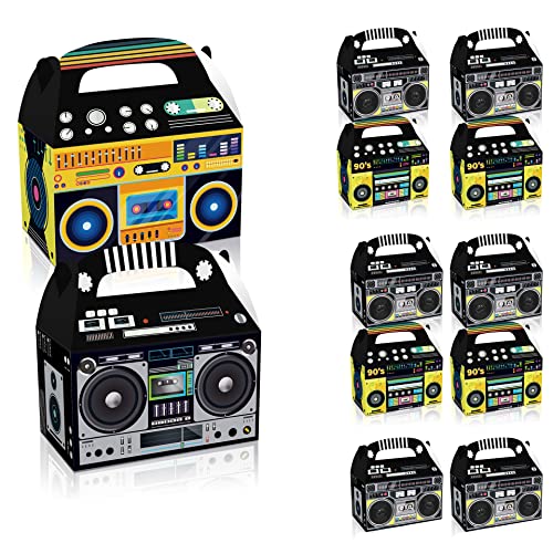 WANGCL Lot de 12 boîtes à dragées rétro des années 80 - Décorations radio - Centre de table pour le thème des années 80 - Hip Hop - Fournitures de...