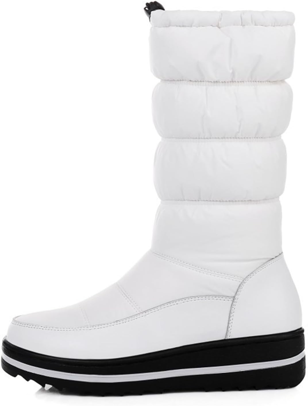 Women's Waterproof Snow Boots Winter Fashion Fur Lining Thick Sole Elastic Elastic Band Mid-Calf Boots Suitable For Winter Travel, Shopping, Snow