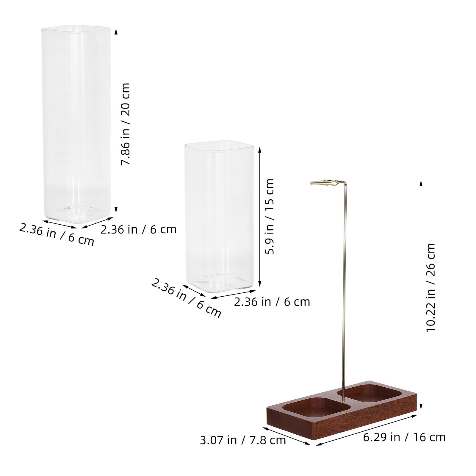 Porta Incienso para Varillas de Madera con Vidrio, Acero Inoxidable