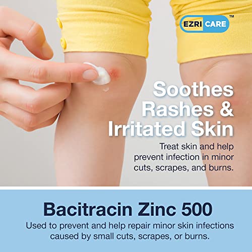 Ezricare First Aid Antibiotic Ointment - 4 Pack Bacitracin Antibiotic Ointment With Zinc - Wound Care & Pain Relief For Burns Scrapes Cuts - 24 Hr Protection Healing Ointment Active Skin Repair,1.05Oz #TOP5