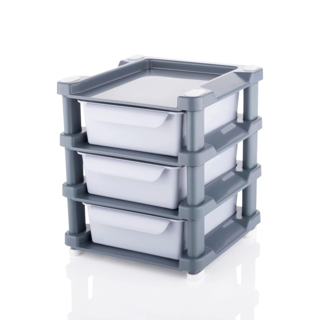 Plastic Modular 3-Layer Drawer Multipurpose Storage Organizer for Office, Home, and Desk Stackable Plastic Cabinet for Stationery, Documents & Essentials (Pack of 1 | Multicolor)-image-10