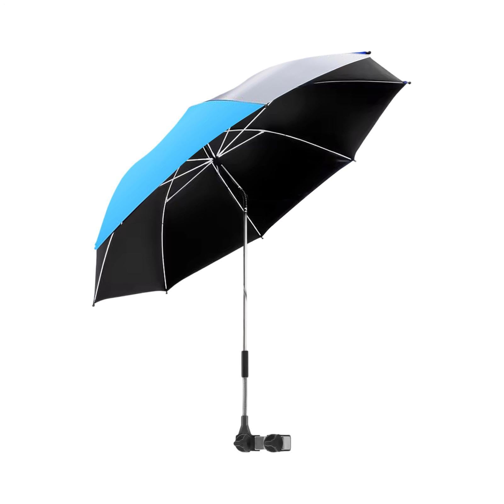 Parasol na leżak plażowy | Daszek przeciwsłoneczny z klipsem | Regulowany parasol z zaciskiem krzesła | plaża, wędkarstwo, wakacje, ogród, dziedziniec, kemping, balkon, na zewnątrz i patio