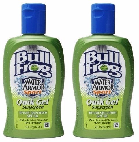 Bull Frog Water Armour Sport Quik Gel Sunscreen SPF 50, 5oz (Pack of 2)