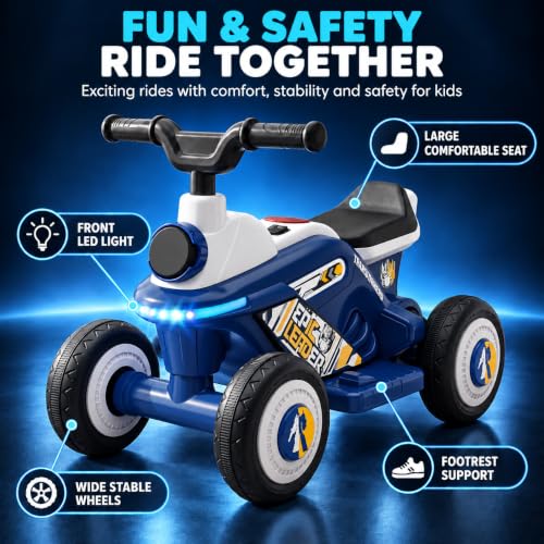 Image of StarAndDaisy Baby Stroller for Toddlers, Battery Operated Electric Stroller with Wide Comfortable Seat, Footrest, Large Stable Wheels, Front LED Light & Music