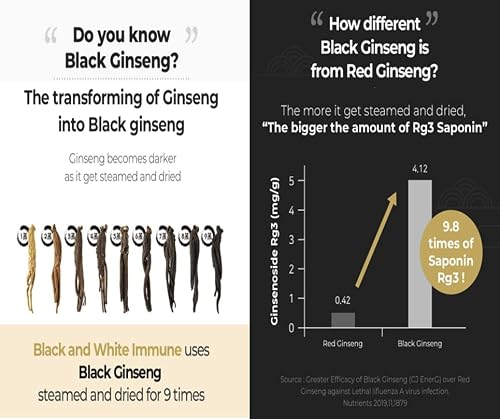 [Heblis] Korean Black Ginseng And White Platycodon, Asian Panax Ginseng Extract, Energy Supplements, Immune Support, Ginseng Honey Sticks #TOP1