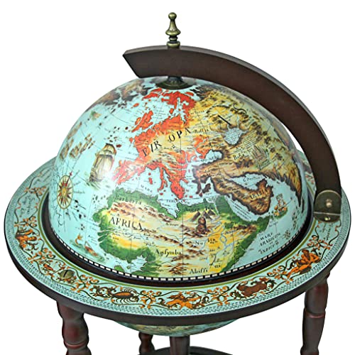 Design Toscano Sixteenth Century Replica Globe Bar Cabinet, 36 Inch, Cielo Blue #TOP5