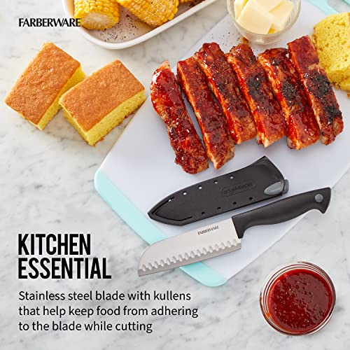 Farberware Edgekeeper 5-Inch Santoku Knife with Self-Sharpening Blade Cover, High Carbon-Stainless Steel Kitchen Knife with Ergonomic Handle, Razor-Sharp Knife, Black by Farberware - Image 6
