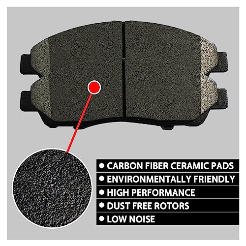 SIPAUTEC-8pcs Front & Rear Ceramic Brake Pads Compatible With 2020-2023 Toyota Highlander All models ZZX910710 by SIPAUTEC - Image 3