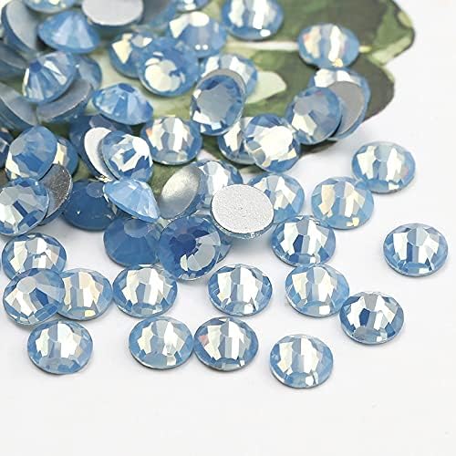 1440Pcs Blue Opal Crystal Glass Flatback Non Hotfix Nail Rhinestones for Nails 3D Nail Art Decoration Gems