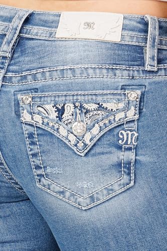 Miss Me Women's Exposed Paisley Faux Flap Pockets High-Rise Wide Leg Jeans4