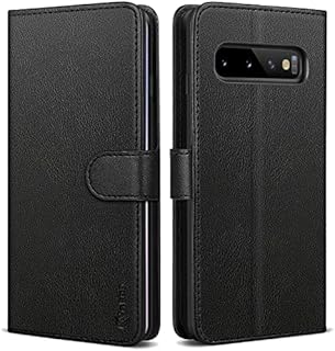 Vakoo Premium Leather Samsung S10 Case, Galaxy S10 Phone Case, [Exquisite Workmanship] [Card Holder] [Kickstand] Wallet Flip Protective Phone Case for Samsung Galaxy S10 6.1 inches, Black