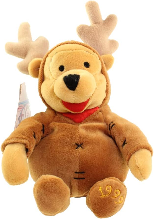 Disney Bean Bag Plush Winnie The Pooh Pooh Reindeer 8