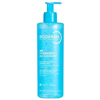 Bioderma - Hydrabio - Foaming Gel - 3-in-1 Cleansing, Makeup Removing and Hydrating - Face Cleanser for Dehydrated Skin, 13.5 Fl.Oz
