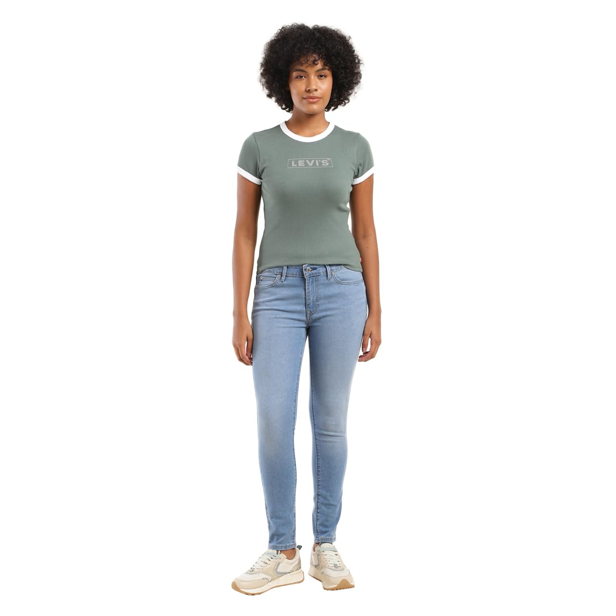 Women's 711 Skinny Mid Rise Blue Jeans-image-11