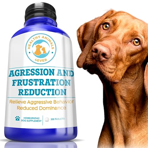 Healthy Animals 4Ever All-Natural Dog Calming Tablets for Stress and Aggressive Behavior - Help Reduce Dog Aggression/Frustration & Promote Relaxation - Homeopathic & Highly Effective - 300 Tablets