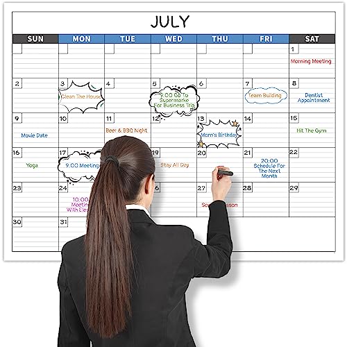 Snapklik com : Large Dry Erase Calendar Undated 1 Month Calendar 40