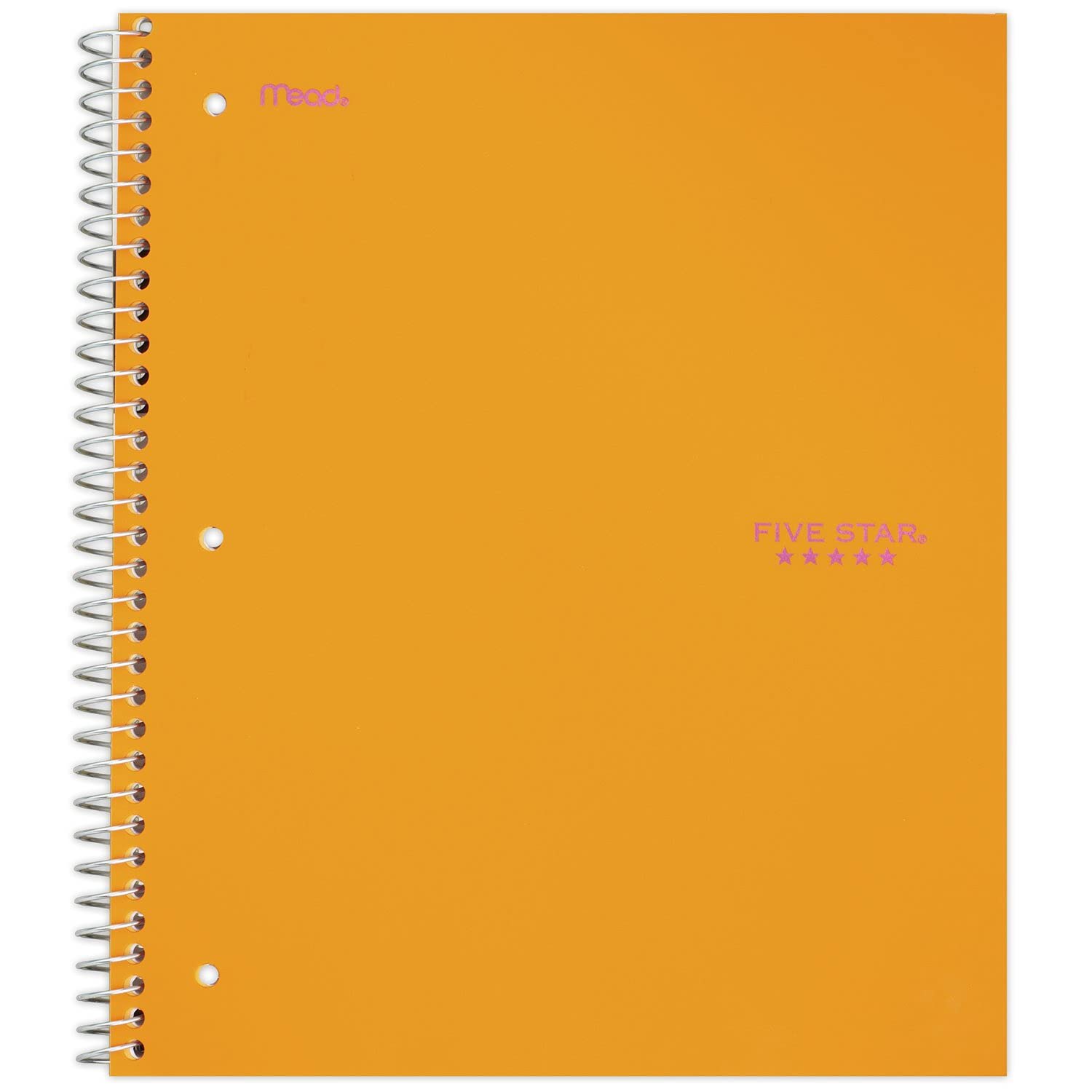 Five Star Spiral Notebook, 1 Subject, College Ruled Paper, 100 Sheets, 11" x 8-1/2", Orange (38743) — image 1