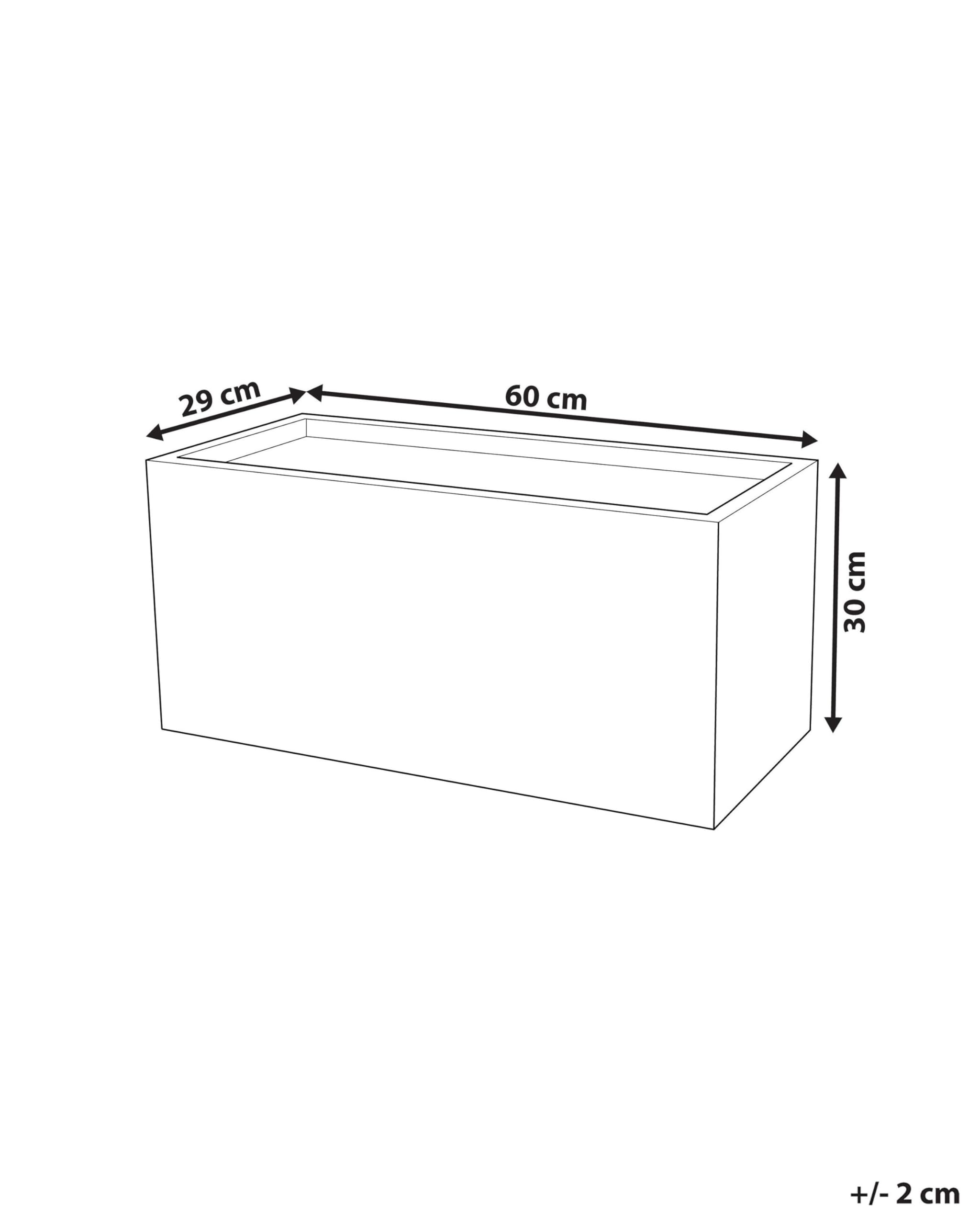 Praktischer Blumentopf 60 x 29 x 30 cm Steingemisch weiß Myra