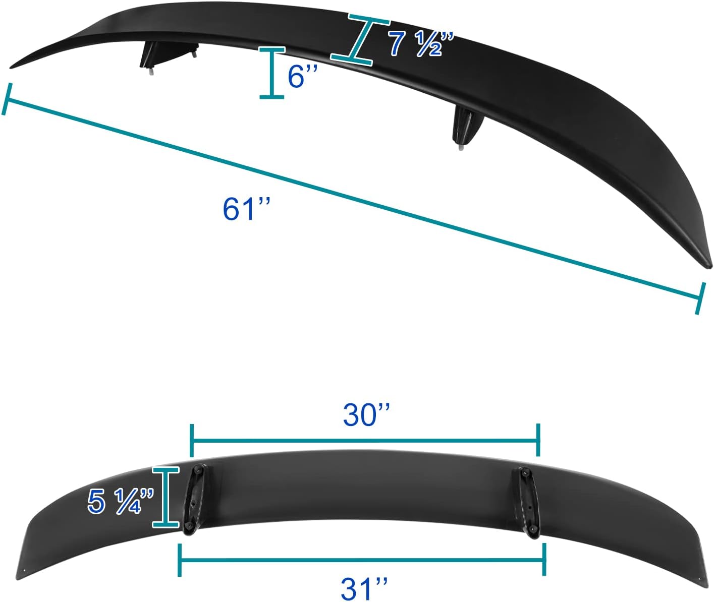 Spec-D Tuning Matte Black Factory Style ABS Rear Trunk Spoiler Compatible with 2006-2010 Dodge Charger Models