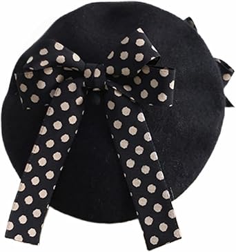 Y2K Kawaii Cute Women Teens Beret Hat Japanese Bows Lolita Beret Hat Painter Artist Beanie Cap