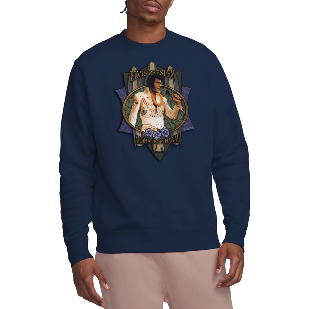 Elvis Presley Aloha From Hawaii Unisex Sweatshirt, Navy, Small