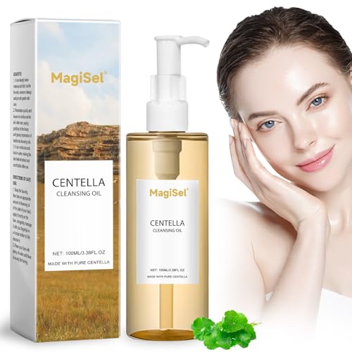 Óleo de limpeza facial, óleo removedor de maquilhagem facial com centella asiática, dupla limpeza centella Cleansing Oil, acalma a pele, hidratante e nutritivo, limpeza profunda, 100 ml