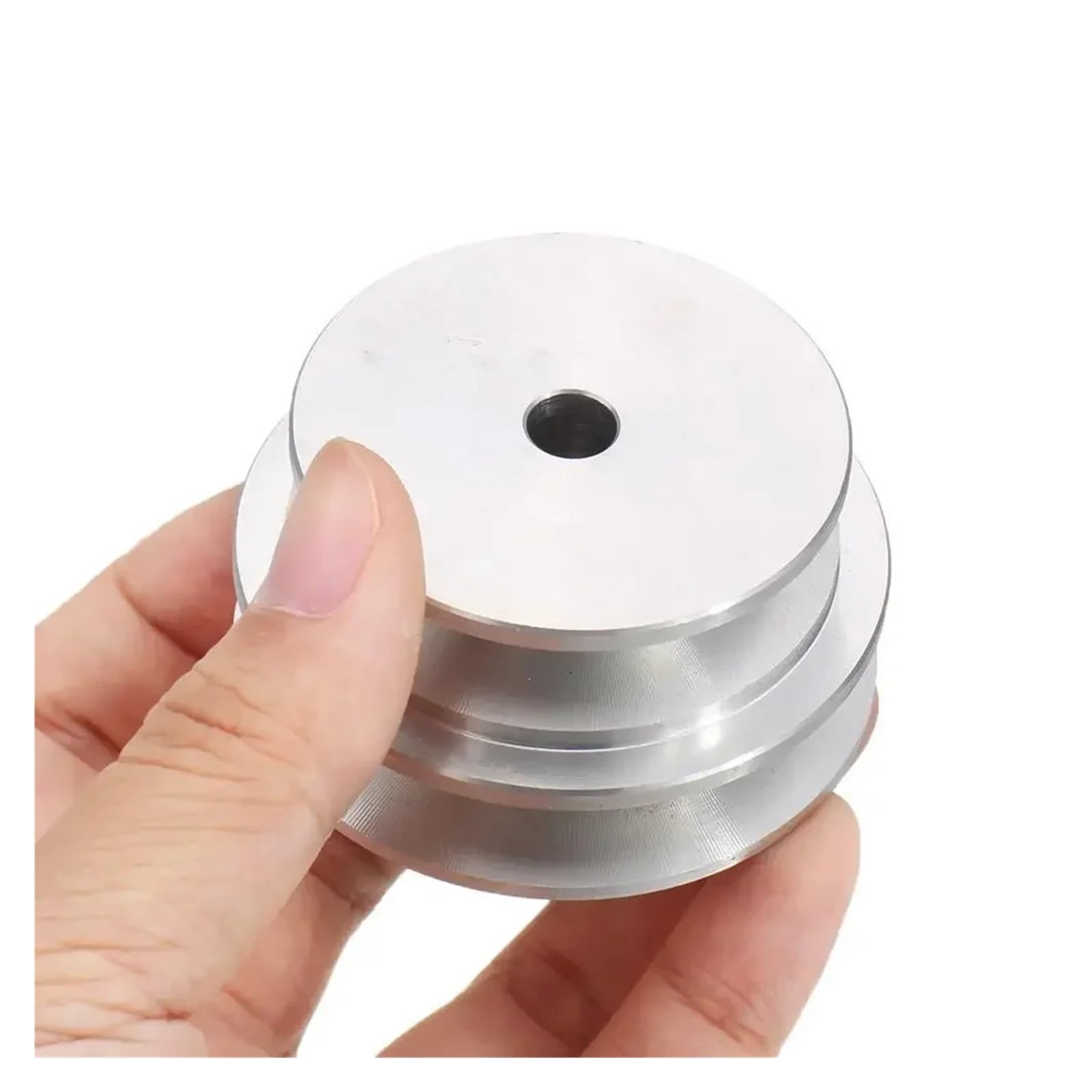 1 rueda de polea de doble ranura de aleación de aluminio.