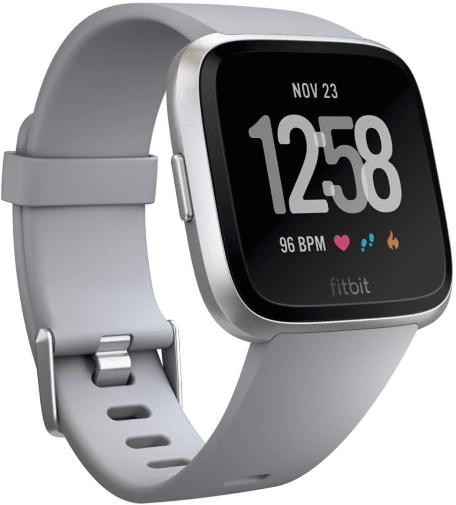 Fitbit Versa Smart Watch, Gray/Silver Aluminium, One Size (S & L Bands Included) : Electronics