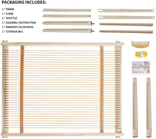 Weaving Loom - 39 x 51 cm Multi-Craft Wooden Lap Weaving Loom DIY Hand-Knitted Machine Woven Set Weaving Kit for Beginners and Children
