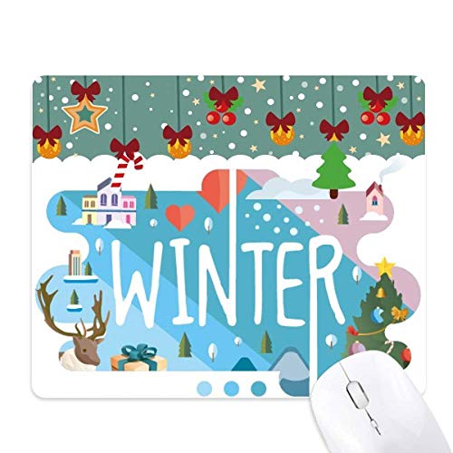 Alfombrilla de ratón para juegos con base de goma y diseño artístico invernal
