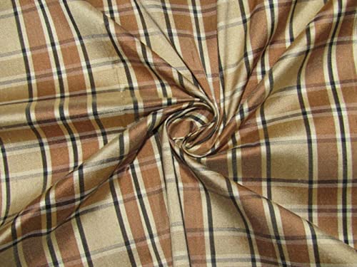 Tissu soie Dupion beige marron 137 cm | Finis les tissus mous sans tenue