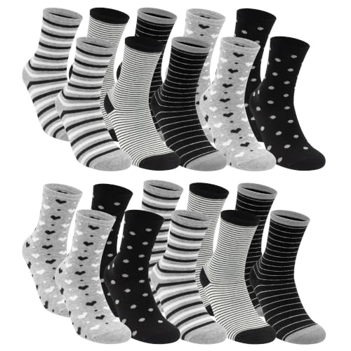 Lakpoau 10 Paires Chaussettes Femme 39-42 Coton Colorées,Mi-Hautes A