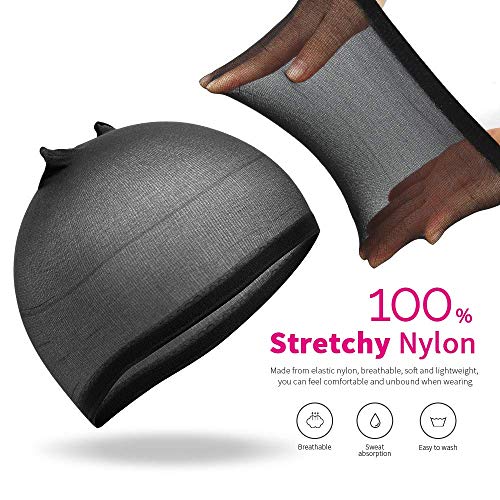 Stocking Wig Caps, DEPHNARSA 24pcs Stretchy Nylon Wig Caps Stocking Caps For Wigs Wig Caps For Women Man (Black) - Image 3