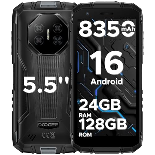 Luzglo Fire 3 Pro Rugged Smartphone Android 16 2026 Rugged Phone with Gemini AI 8350mAh Battery 24GB+128GB/2TB Octa-Core android Phones 5.5 HD+ IPS 16MP+8MP Face ID/NFC/Widevine L1