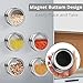 HOMGEN Magnetic Spice Jars 12-Pack - 3.4oz Stainless Steel Spice Containers with Magnet Strong Hold- Includes Labels & Chassis for Fridge/BBQ/Camping, Space-Saving Kitchen Organizer for Pantry & RVs