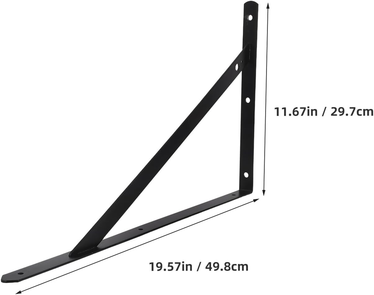 2pcs Heavy Duty Metal Shelf Brackets for Floating Wood Shelves with High Load Capacity for Kitchen Storage and DIY Home Organization