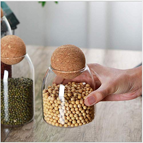 Piscepio Glass Jar With Wood Lid Ball Jar Small Food Storage Container Clear Candy Jars Canister Sugar Coffee Tea Beans Spice Salt Storage 2 Psc 500 Ml #TOP6