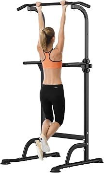 Pull Up Bar,Home Tower Pull Up Dip Station with 10 Gears Adjustment,Adjustable Height Dip Stand Exercise Equipment for Home Gym Bearing 330LBS