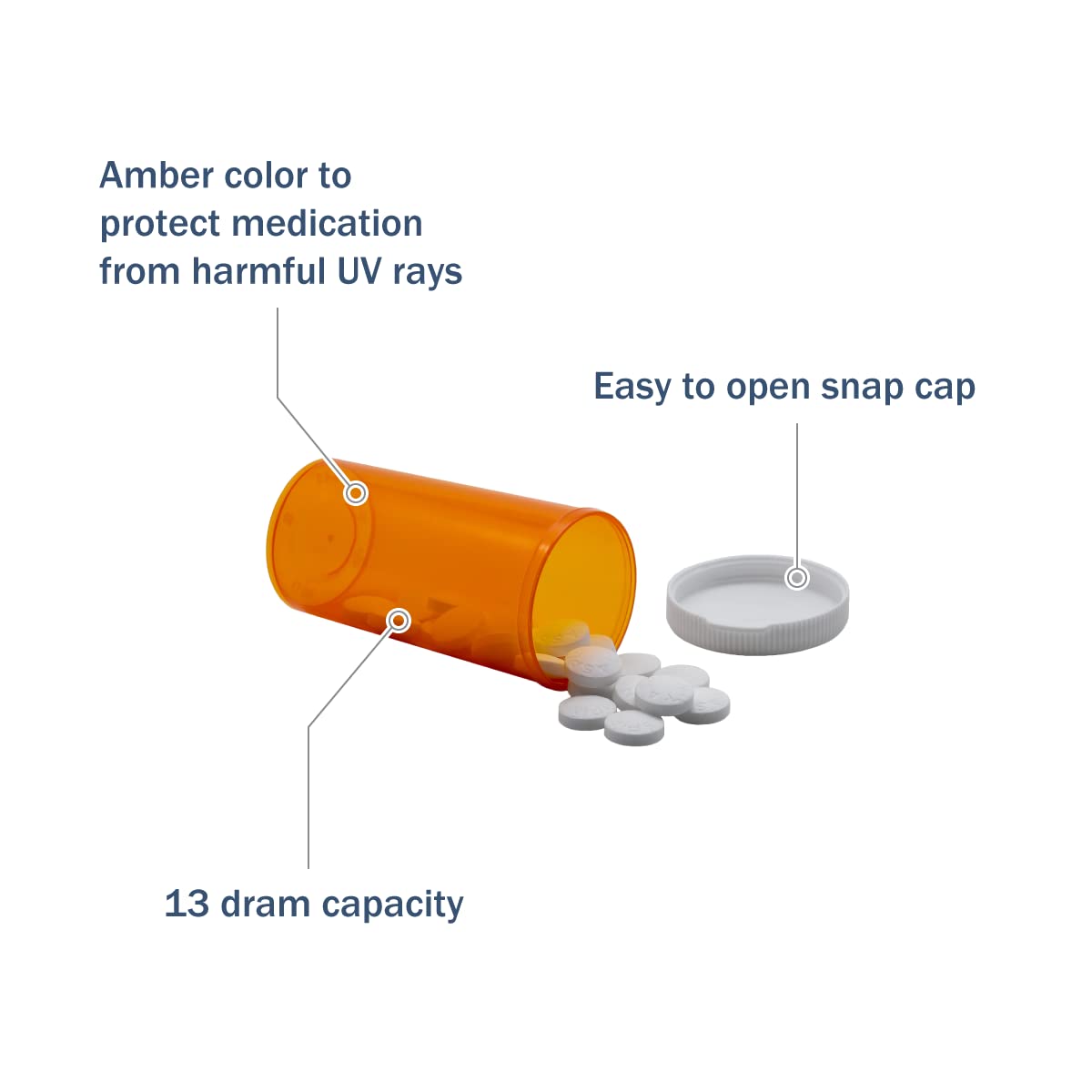 Apothecary Products Pill, Medicine Container & Vial, 13 Dram Storage image 3
