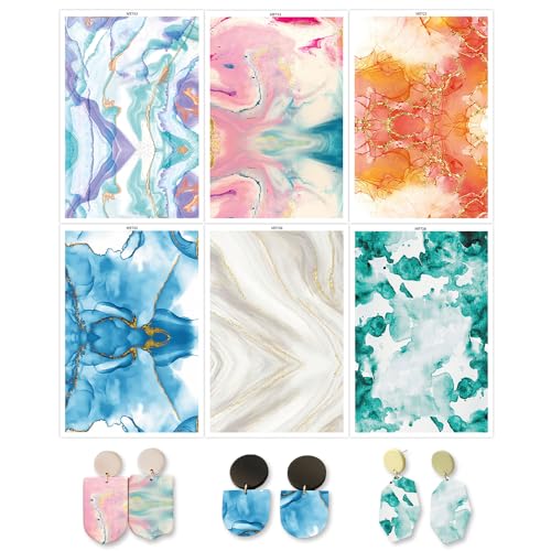 BAOFALI 12 fogli di carta per trasferimento in argilla polimerica vintage, per lavori artistici fai da te, fogli di trasferimento in argilla polimerica per gioielli e orecchini, 12 x 9 cm