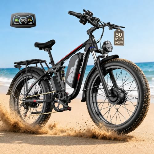 9000W 50MPH Dual Motor E-Bike Up to 110Mi 60V 26" Fat Tire PU266/366 image 4