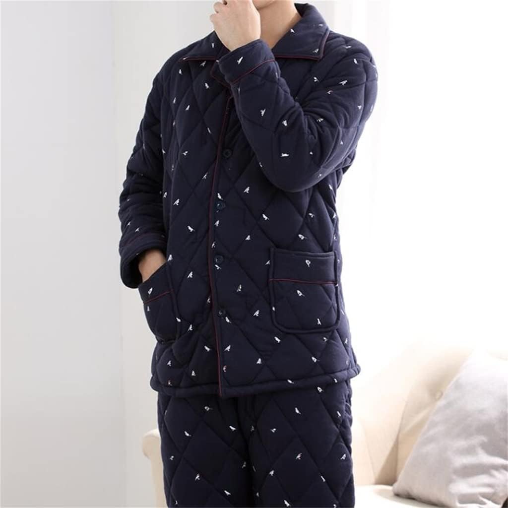 Cotton Quilted Pajamas Set Men's Autumn And Winter Thickened Home Service