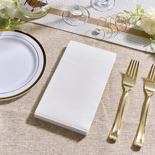 Vplus 510 Pack Paper Napkins Guest Towels Disposable Premium Quality 2-ply Dinner Napkins Disposable Soft, Absorbent, for Kitchen, Parties, Dinners or Events(White) - Thumbnail 6