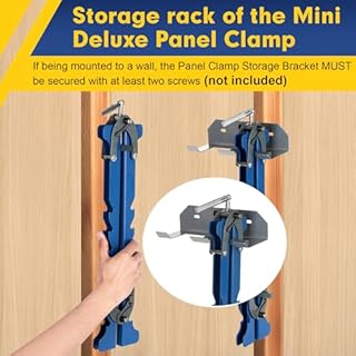 19 inch Panel Clamps 2 Pack with Clamps Storage Rack, 4-Way Pressure Steel Clamps 4 Serrated Rigid Guide Rails Make Panel Flat, Deluxe Panel Clamps for Cutting Boards, Tabletops, and Cabinet Making