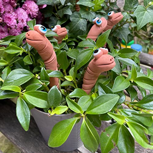 Eousera 3 Pack Cute Worm Figurines Garden Pots Statue, Whimsical Resin Worm Sculpture Outdoor Funny Lawn Ornaments Yard Art Decor Flower Plant Decorations, Weird Gifts For People #TOP1