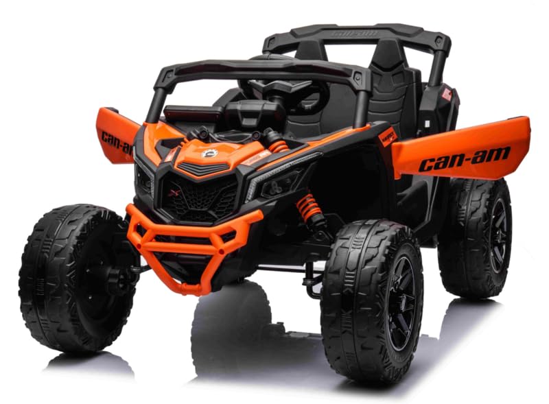 Indalchess Buggy 24 V Can-Am Maverick 1 place, 4 x 4 (moteurs 200 W), cuir, MP4 TV, RC. Full Option - INDA37-LI-CA003rs (orange)