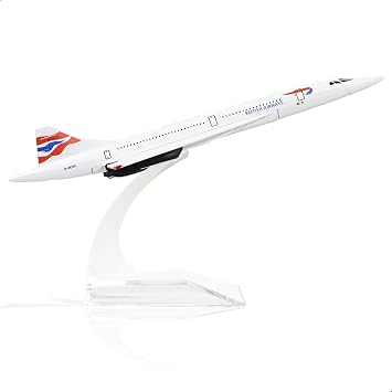 NUOTIE 1/400 Scale Concorde Airplane Model for British Airways | Prebuilt Diecast Aircraft Miniature Airplane Metal Model for Adults Collection or Gift