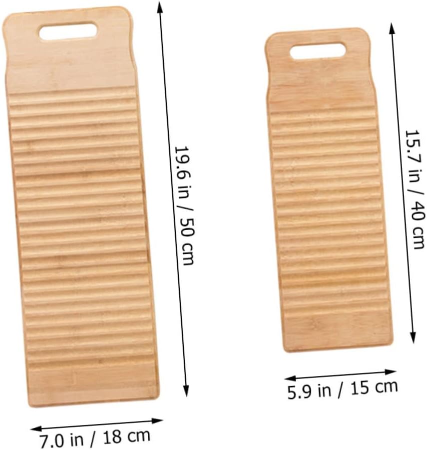 BESPORTBLE 2Pcs Mini Bamboo Washboard Hand Washboard for Laundry Cleaning Thickened Natural Scrub Board with Hangable Design for Home and Travel Use Suitable for Socks Clothes Towels